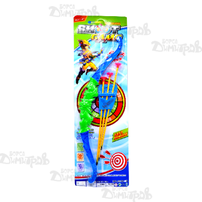 Лък 3 стрели на картон гол.