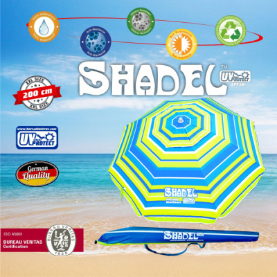 Плажен чадър SHADEL P-200 silver star синьо/зелен